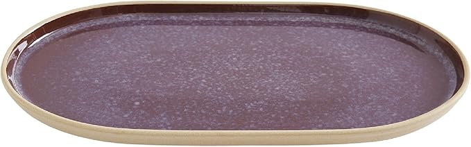 Portmeirion Minerals Oval Serving Platter (13.7"x 7.5") - Stoneware Serving Dish with Reactive Glaze, Amethyst - Modern Ceramic Serveware for Dining, Entertaining, Gifting - Great for Charcuterie
