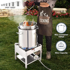 ARC 40QT Seafood Boiling Kit, 200,000BTU Propane Burner And Stainless Steel Crawfish Boil Pot w/Basket and Steamer Rack, For Outdoors Cooking and Steaming, Large Turkey Fryer, Lobster Shrimp Pot