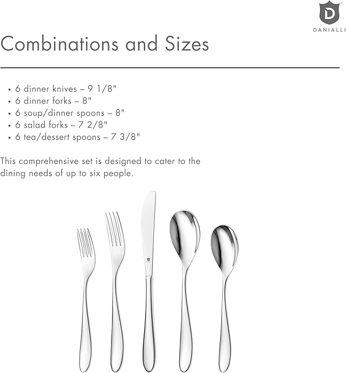 Silverware Set for 6 | 18/10 Stainless Steel Flatware Set | Mirror Finish, Heavy-Duty, Dishwasher Safe, Elegant & Durable, Built to Last (30-Piece, Marettimo)