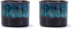 Espresso Cups Set of 2, Ceramic Espresso Cups, Expresso Shots Cups, 2.5oz Tea Cups, Demitasse Cups (2, full magic blue)