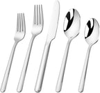 40 Piece Heavy Silverware Set for 8, 18/10 Stainless Steel Flatware, Cutlery Set Morror Polished, Dishwasher Safe for Home, Restaurant, Wedding, Party