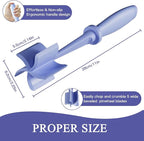 Meat Chopper, 5 Curve Blades Ground Beef Masher, Heat Resistant Meat Masher Tool for Hamburger Meat, Ground Beef, Turkey and More, Nylon Hamburger Chopper Utensil Non-scratch Utensils-Purple