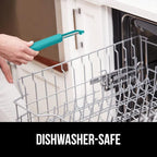 GORILLA GRIP Patented BPA-Free Sharp Stainless Steel Swivel Vegetable Peeler, Comfortable Handle Potato Peelers, Smooth Peeling, Peel Carrots Apple, Includes Blade Cover, Kitchen Tool, Turquoise