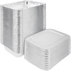 Ruthy's Outlet Disposable Aluminum Foil Pans, Half Size Steam Table Deep, 30 Pack, Silver, 2.5 Inches Deep (30 Pack/w Lids)
