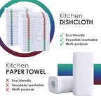 Dish Towels Set (Value Pack of 30) Size 15x25 Inch, 100% Cotton Soft & Absorbent Linen Kitchen Towels, Tea Towel, Reusable Cleaning Cloths for Household Cleaning (Multi)