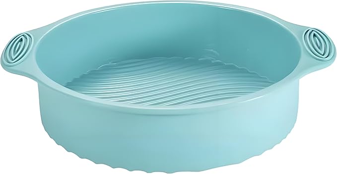 Thickened Silicone Bundt Cake Pan and Moldes Para Gelatinas, Heavy Duty Cake Mold for Baking, BPA Free, Mint Green (Round: φ10in / 1 Pcs)