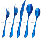 Matte Blue Silverware Set, 20-Piece Stainless Steel Flatware Set Service for 4, Satin Finish Tableware Cutlery Set for Home and Restaurant, Dishwasher Safe