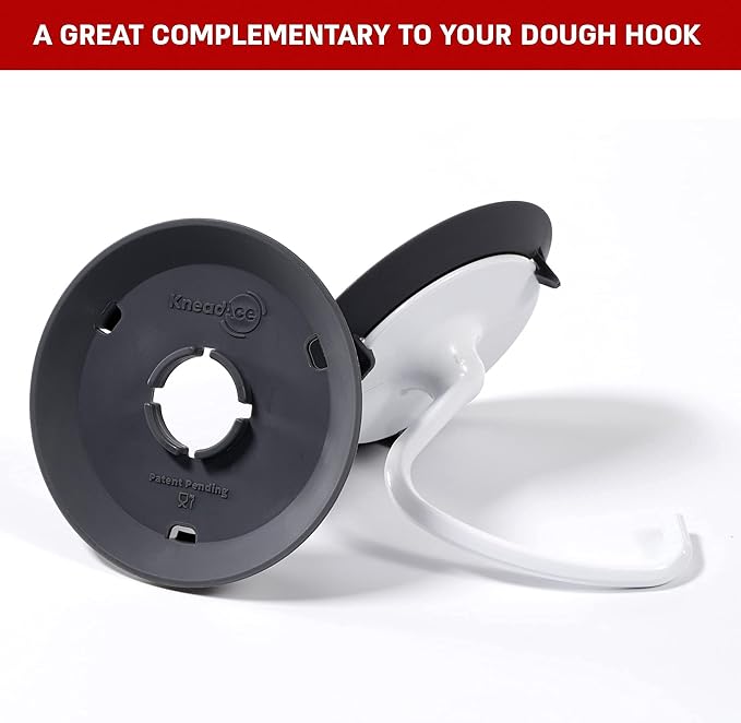 Dough Hook Shield For Kitchen Aid - Prevents Your Dough from Climbing Up and Clogging Up Your Mixer – Mess Free Mixer Accessory Compatible With KitchenAid C Shape Dough Hooks (Dark Grey)