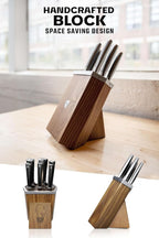 Dalstrong Knife Block Set-8pc-Vanquish Series-Forged High Carbon German Steel-Kitchen Knife Set-Premium Wood Block-Black POM Handle-NSF Certified-Men's Valetines Gift