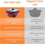 3.5 Quart Slow Cooker Red Uniform Heating,Non Stick Pot,Aluminum, Makes Your Food More Delicious.Suitable as a Gift for Wives,Parents,and Friends