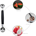 2 Pack Double Ended Headed Fruit Icecream Ball Spoon,Stainless Steel Melon Baller,Smooth Round Melon Balls Melon Scoop for Watermelon/Ice Cream/Fruits/Sorbet/Meatball