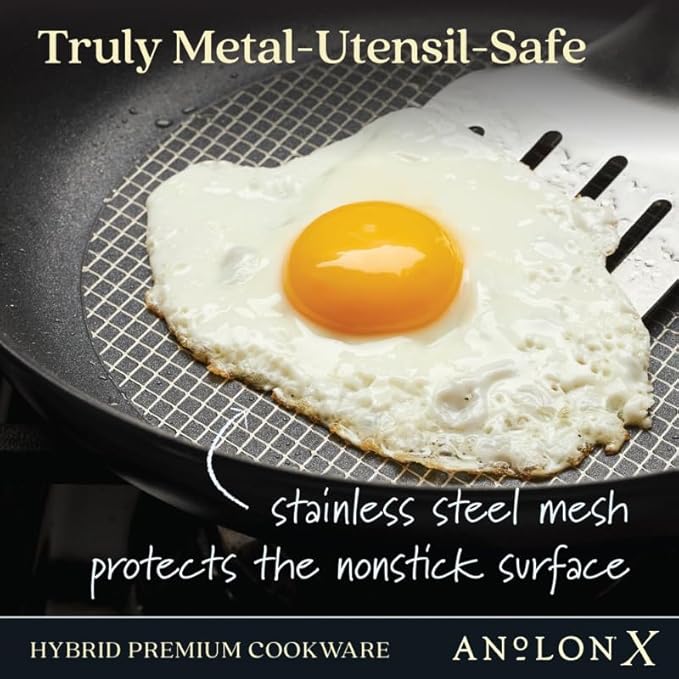 Anolon X Hybrid Nonstick Frying Pan/Skillet, 8.25 Inch, Dark Gray