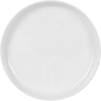 4 Piece Stoneware Plate Sets, White Ceramic Dinner Plates, 10 Inch Modern Porcelain Serving Plates, Scratch Resistant, Microwave&Dishwasher Safe,White(Brown Bottom)