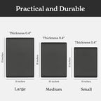 SMIRLY Plastic Cutting Board Set 3 Pieces, Non-Slip Dishwasher Safe Chopping Boards for Kitchen, Dark Grey