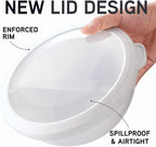 COOK WITH COLOR Mixing Bowls with TPR Lids - 12 Piece Plastic Nesting Bowls Set includes 6 Prep Bowls and 6 Lids, Microwave Safe Mixing Bowl Set (Mint)