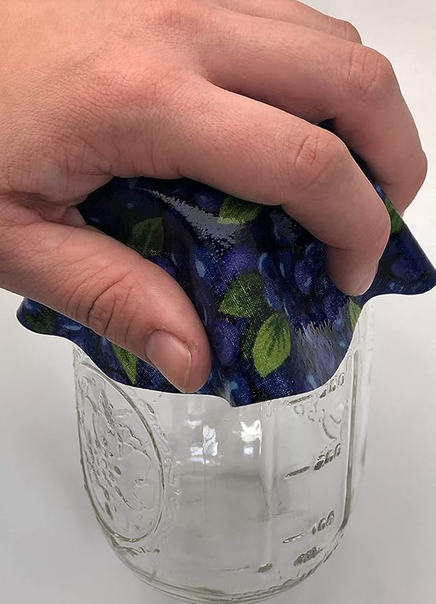 Andreas Silicone JO-927 Non-Slip 6.25" Jar Opener, Easy Lid Opener, Made with Silicone and Fabric, Dishwasher Safe, Garlic Peeler, Blueberries, 6.25 inch