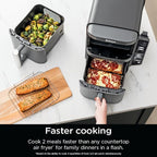 Ninja DoubleStack XL Smart 2-Basket Air Fryer, Smart Cook System, DoubleStack Technology Cook 4 Foods at Once, Space Saving Design, 10 QT, 6-in-1, Smart Finish & Match Cook, Air Fry, Broil, Bake SL451