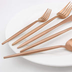Matte Rosegold Silverware Set, Vanys 20 Piece Stainless Steel Cutlery Flatware Set, Kitchen Utensil Sets for 4, Tableware With Knife Spoons And Forks Set, Satin Finished Polished