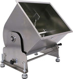 Commercial Stainless Steel 60-Pound/30-Liter Capacity Tilt Tank Manual Meat Mixers,(Mixing Maximum 45-Pound for Meat),Sausage Mixer Machine Meat Processing Equipment, Silver, FME30T