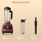 Blender for Smoothies, Powerful Smoothie Blender, Countertop Blenders for Kitchen with 68Oz. Pitcher & 20Oz. Portable Cup, BPA-Free, Red
