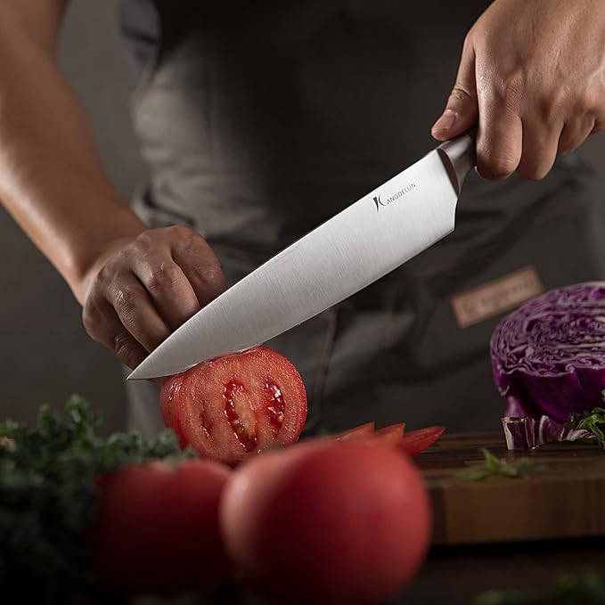 Natura Series 4 PCS Chef Knife Set with Gift Box, Ultra Sharp Kitchen Knives with Natural Wooden Handles