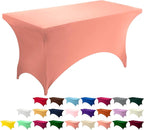 Utopia Kitchen 6FT Spandex Tablecloth [1 Pack, Coral] 200 GSM Stretch, Fitted, Washable and Wrinkle Resistant Table Cloth Rectangle Cover for Trade Shows, Wedding, Parties [72Lx30Wx30H Inch]