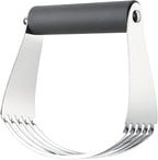 Spring Chef Large Gray Dough Blender For Baking, Heavy Duty Dough Cutter Tool, Stainless Steel Manual Pastry Cutter Tool with Sharp Blades, Dishwasher Safe Pastry Blender for Easy Mixing