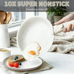 7-Piece Detachable Handle Non-Stick Cookware Set,with Beige Granite Texture Pots And Pans Set With Resistant to High Temperatures, Oven Safe, PFAS Free