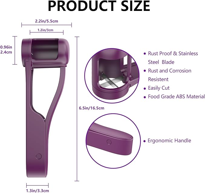 Grape Cutter,Stainless Steel Blades Quarter Grape Slicer with 4 Pieces Cutter for Toddlers Vegetable Fruit Salad,Slicer Kitchen Tomato Cherry Strawberry- Purple