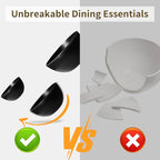 Wheat Straw Dishes Set for 4, Dinnerware Sets 16 piece, Unbreakable Plates, Bowls, Cups Sets for Kitchen Parties Camping RV - Black