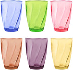 Topsky 12-ounce Plastic Water Tumblers | Set of 4 Transparent Unbreakable Drinking Glasses Clear Acrylic Reusable Juice Wine Cups for Home Picnic Party, Dishwasher Safe,Stackable