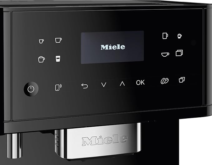 Miele CM 6160 MilkPerfection Automatic Wifi Coffee Maker & Espresso Machine Combo, Obsidian Black - Grinder, Milk Frother