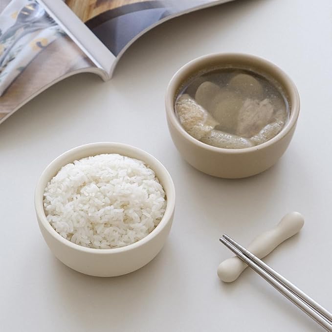 Classic Round Cereal Bowl Set of 4, Ceramic Soup Bowls, Breakfast Bowl - for Oatmeal, Rice, Dessert, Salad, 10 oz (Matte Crème)