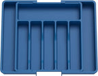 Lifewit Silverware Drawer Organizer, Expandable Utensil Tray for Kitchen, BPA Free Flatware and Cutlery Holder, Adjustable Plastic Storage for Spoons Forks Knives, Large, Dark Blue