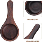 Yardwe 2Pcs Wooden Coffee Scoop Mini Measuring Spoons for Coffee Tea Sugar Milk Powder