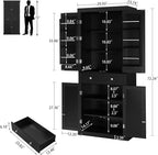 72” Kitchen Pantry Cabinet, with 6 Hanging Shelves & 1 Large Drawer, Adjustable Shelf, for Dinging Room, Living Room, Black