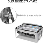 ROVSUN Chafing Dish Buffet Set, 9 Quart Roll Top Stainless Steel Chafer, NSF Rectangular Set with Food Pan, Water Pan and Fuel Holders, for Wedding, Parties, Banquet, Catering Events