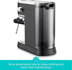 CASABREWS CM5418 Espresso Machine 20 Bar, Stainless Steel Espresso Maker with Milk Frother, Compact Cappuccino Machine for Home, Espresso Coffee Machine, Gift for Her, Gift for Family, Black