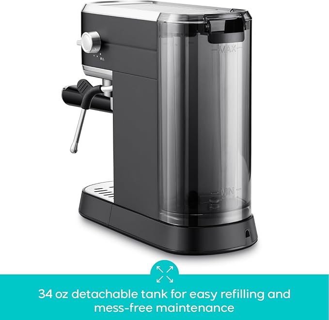 CASABREWS CM5418 Espresso Machine 20 Bar, Stainless Steel Espresso Maker with Milk Frother, Compact Cappuccino Machine for Home, Espresso Coffee Machine, Gift for Her, Gift for Family, Black