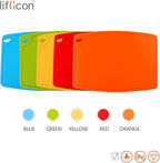 Thick Silicone Cutting Board 12.6'' x 9.1'' Juice Grooves Easy Grip Handle Dishwasher Safe-Green