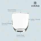 Vikko Mini Ounce Drinking Glasses, 2.9” Diameter x 3.2” Thick and Durable Glass, For Water, Juice, Soda, or Wine, Dishwasher Safe, Set of Twelve Small Clear Glass Tumblers