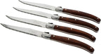 French Home Laguiole 4-Piece Steak Knife Set – Sophisticated Stainless Steel Dinner Knives with Pakkawood Handles & Iconic Bee Emblem – Serrated Knives for Smooth Cutting (9.25")