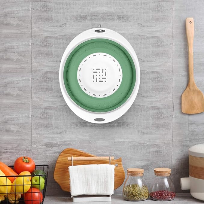 QiMH Collapsible Colander and Strainer, 5 Quart(1.25 gal) BPA Free & Dishwasher-safe Silicone Foldable Strainer, Heavey Duty Kitchen Drainer Basket for Pasta, Veggies and Fruits