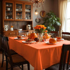 sancua Rectangle Tablecloth - 60 x 84 Inch - Stain and Wrinkle Resistant Washable Polyester Table Cloth, Decorative Fabric Table Cover for Dining Tables, Buffet Parties and Camping, Orange