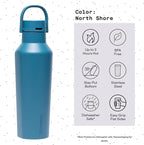 Corkcicle Sport Canteen Insulated Tumbler, North Shore, 20 oz – Reusable Water Bottle Keeps Beverages Cold for 25 Hours & Hot 12 Hours – Cupholder Friendly Tumbler with Screw-On Cap
