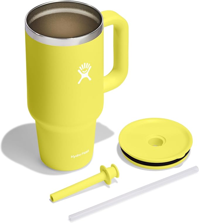 Hydro Flask 32 Oz Travel Tumbler with Handle, Lid and Straw - Insulated Stainless Steel in Cactus