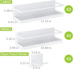 Magnetic Spice Rack for Refrigerator Magnetic Fridge Shelf for Kitchen Spice Organizer Magnetic Shelf for Fridge Space Saving White 4 Pack with Magnetic Paper Towel Holder