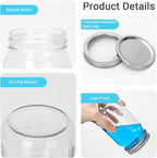 12 oz Glass Mason Jars, 20 Pack Regular Mouth Glass Canning Jars with Silver Aluminum Lids and Bands, Airtight Jam Jars for Food Storage, Pickling, Fermenting, Honey, Jelly, DIY Candles Decor