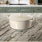 Cuisinart Chef's Classic Enameled Cast Iron Round Covered Casserole (Cream, 7- Quart)