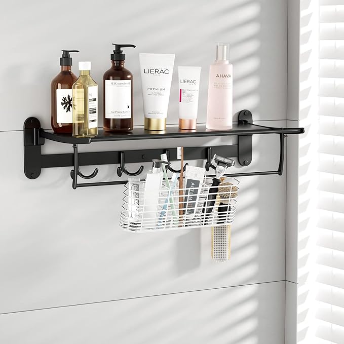 JAQ Utensil Holder for Sink, Sus304 Stainless Steel Rust Free Silverware Cutlery Flatware Holder Rack Organizer with Hooks for Dish Drying Rack Sink Dish Drainer in Kitchen Bathroom